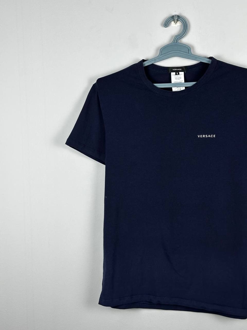 Versace Versace Luxury Basic Logo T Shirt Navy Slim Fit Size US L / EU 52-54 / 3 - 3 Thumbnail