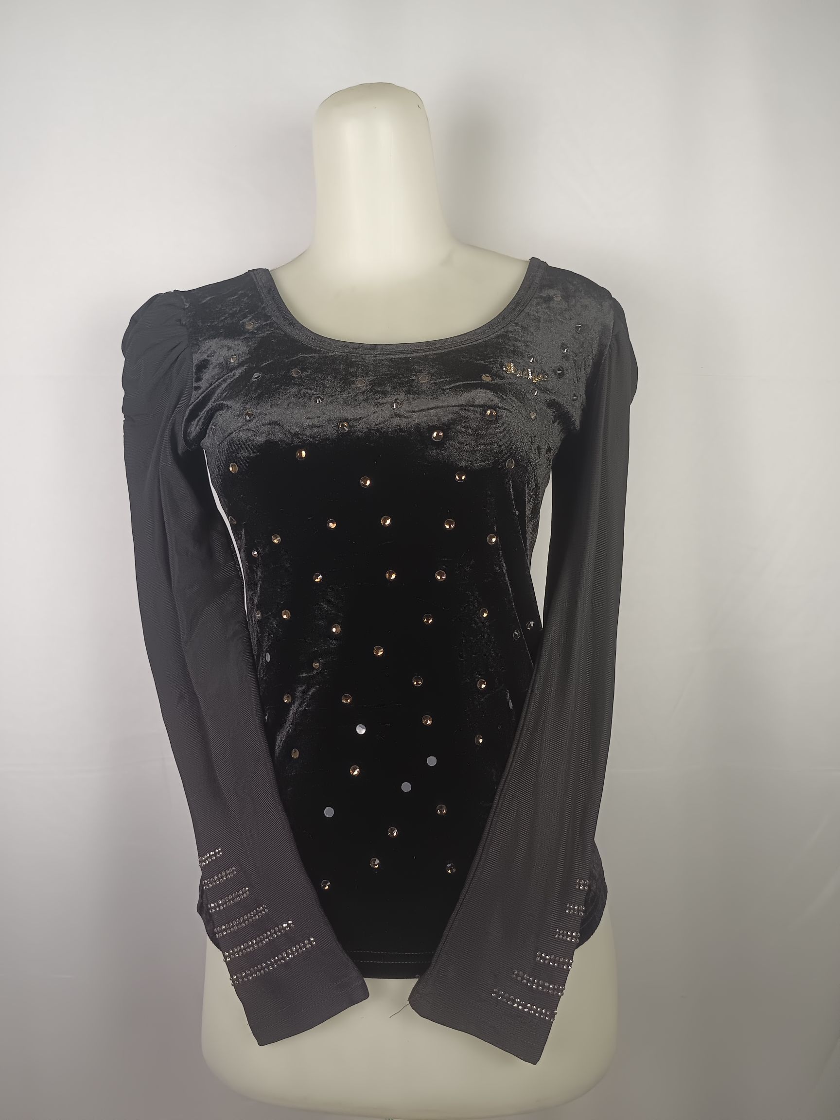 Vintage Women's Velvet Long Sleeve Shirt Size S / US 4 / IT 40 - 2 Thumbnail