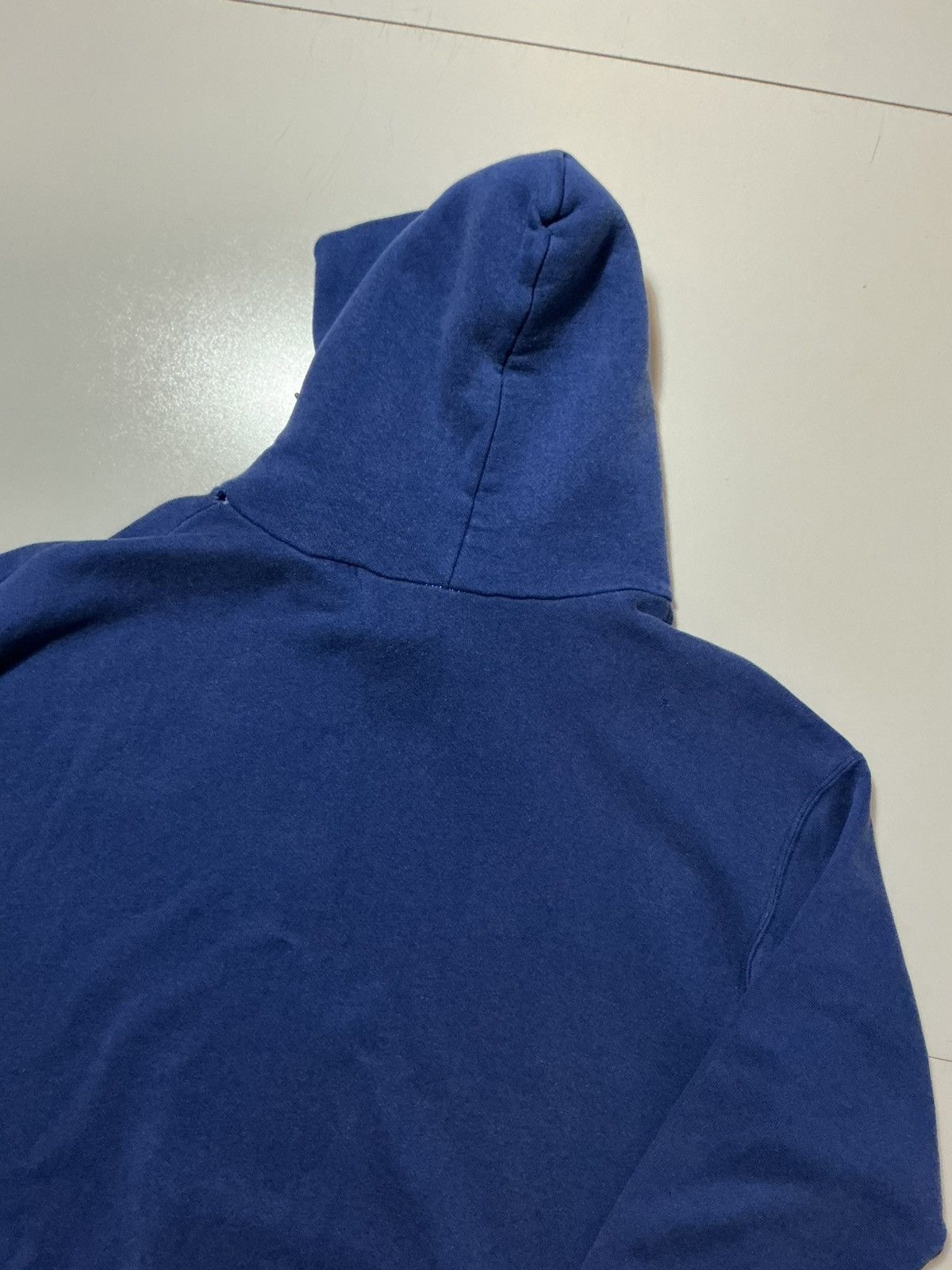Vintage Vintage 80s Pannill Made In USA Blue Blank 50/50 Hoodie Size US XL / EU 56 / 4 - 4 Thumbnail