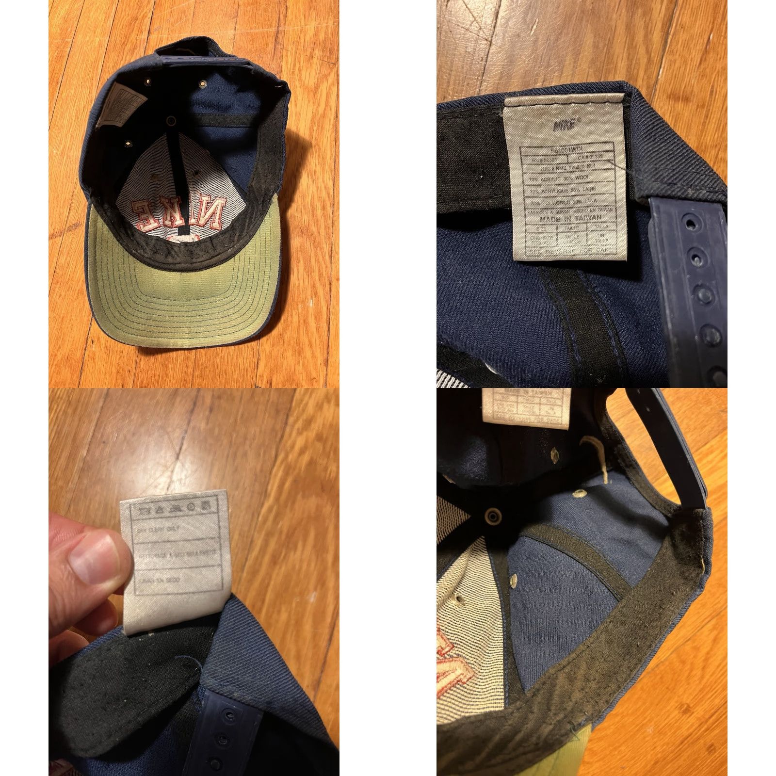 Nike VINTAGE Nike Spell Out Center Swoosh Logo Snapback Hat Blue 90s Size ONE SIZE - 8 Thumbnail