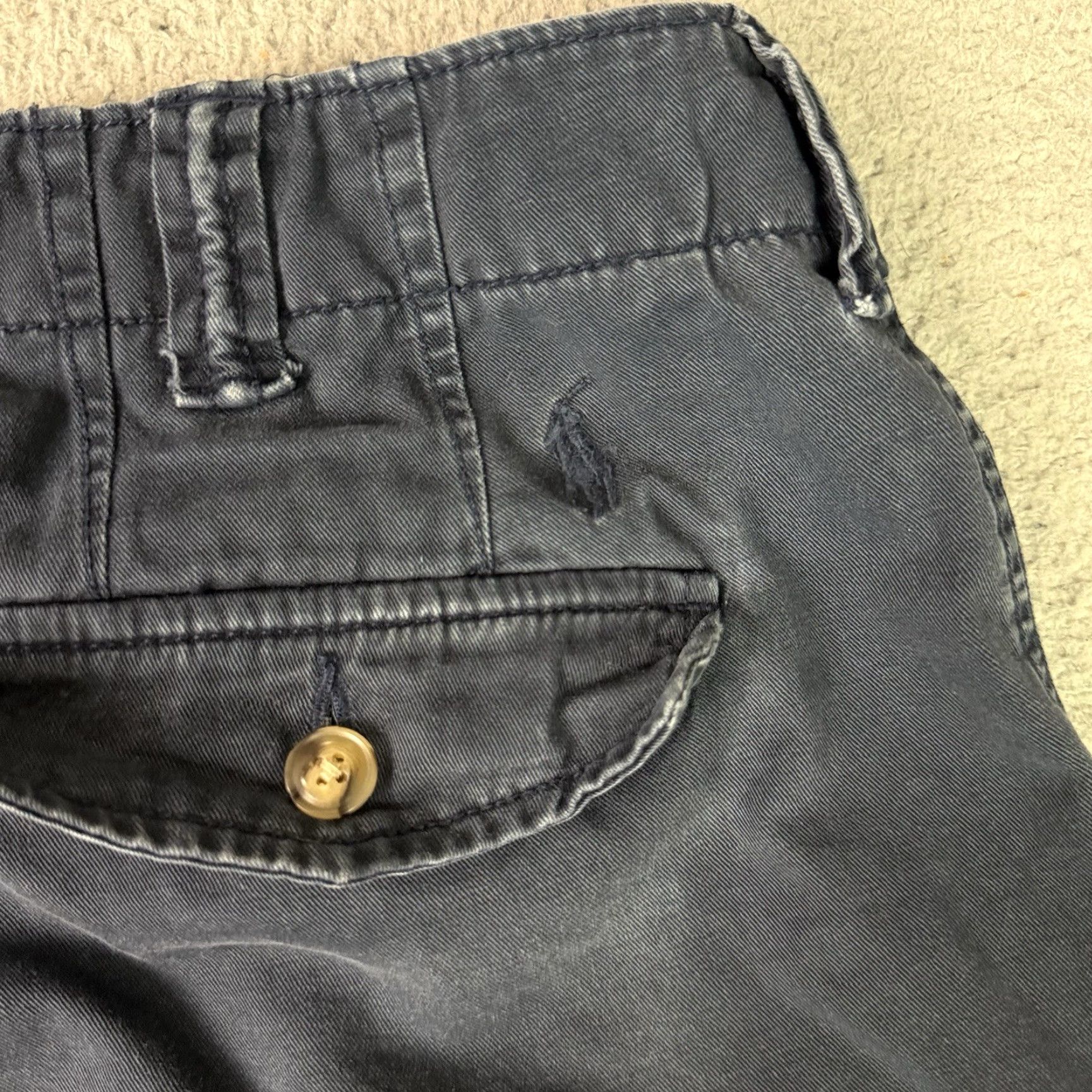 Polo Ralph Lauren VINTAGE Polo Ralph Lauren Cargo Shorts Adult 33 Navy Blue Canvas Casual Chino Cotton waistband? Pockets Mens Regular Blue Size US XS / EU 42 / 0 - 3 Thumbnail