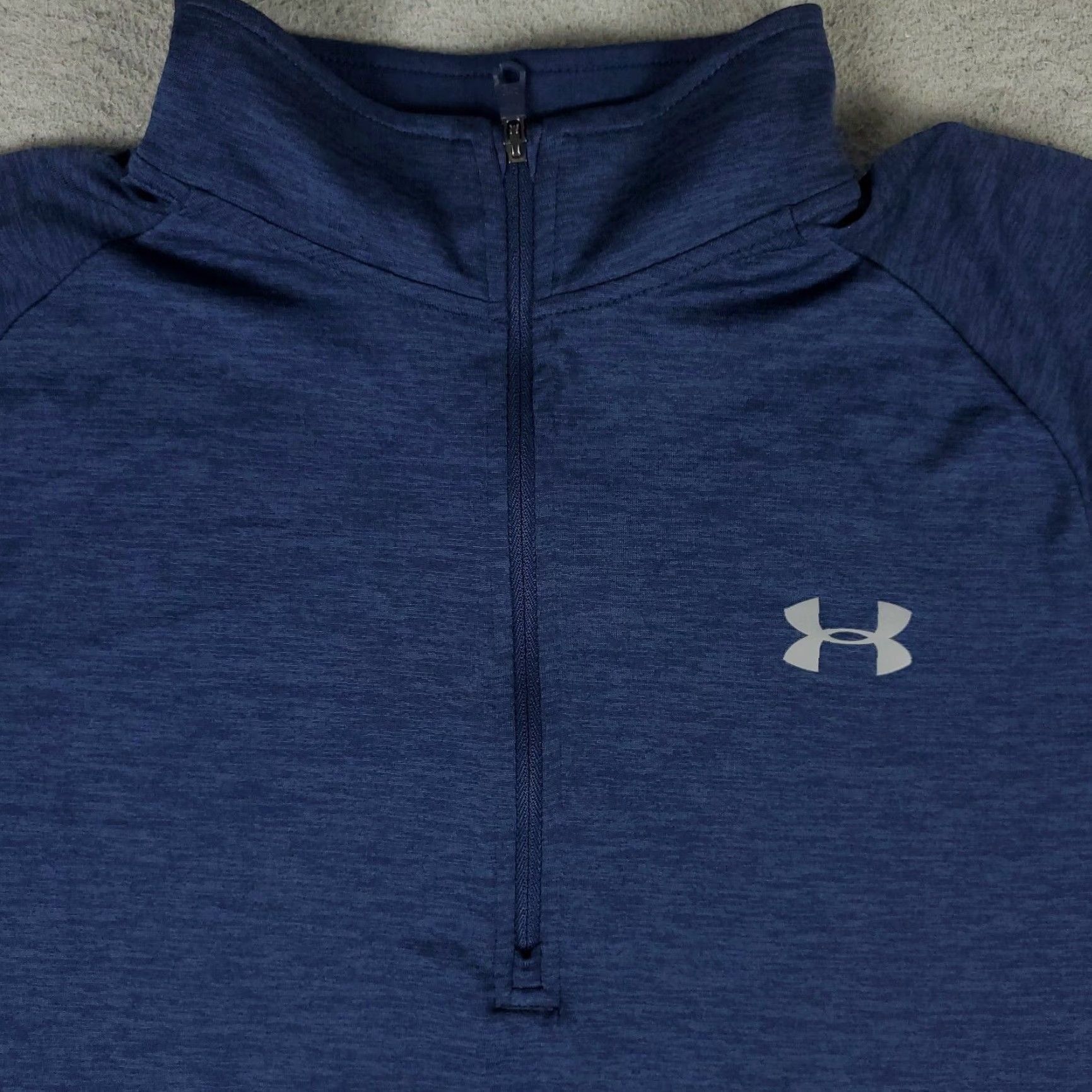 Under Armour Under Armour T Shirt Mens Large Navy Blue 1/4 Zip Active Pullover Long Sleeve Size US L / EU 52-54 / 3 - 2 Thumbnail