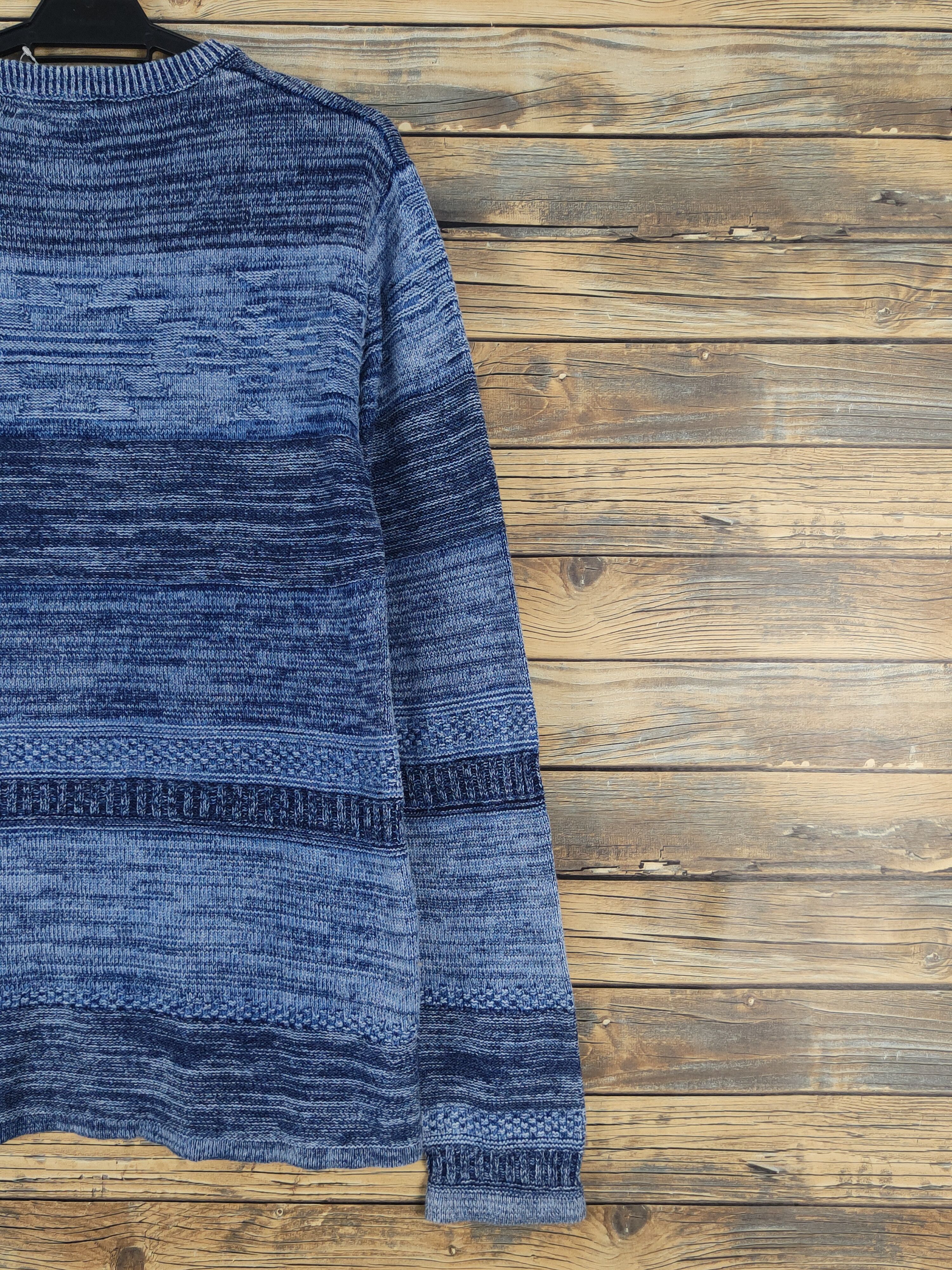 Aran Isles Knitwear × Japanese Brand × MOUSSY Azul by Moussy Blue Knitwear japan #W12 Size US M / EU 48-50 / 2 - 9 Thumbnail