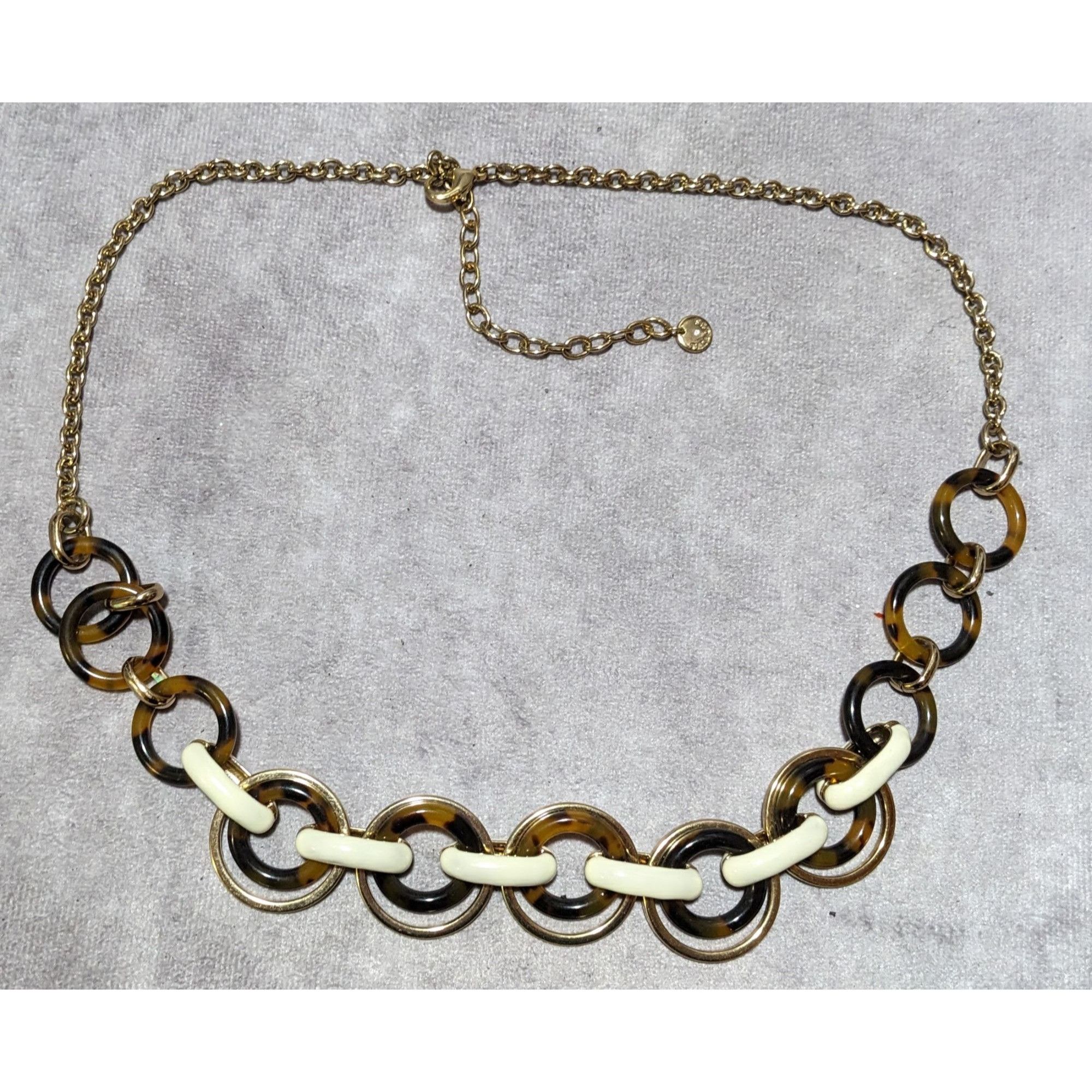 Talbots Talbots Tortoise Link White And Gold Accent Necklace Size ONE SIZE - 8 Thumbnail