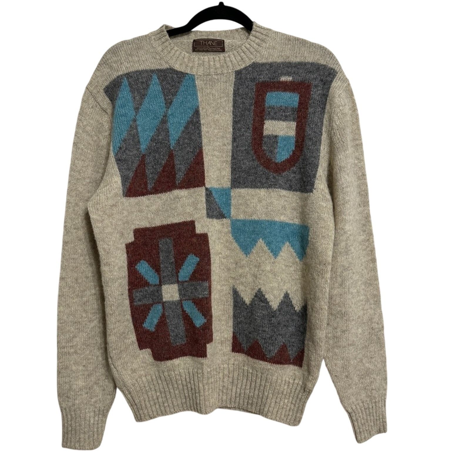 Other Thane Scottish Shetland Wool Geometric Aztec Sweater Size US L / EU 52-54 / 3 - 1 Thumbnail