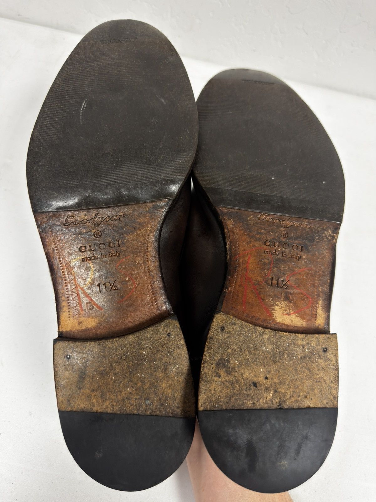 Gucci Gucci Made in Italy Leather Slip On Loafers Size 11.5 M Size US 12.5 / EU 45-46 - 9 Thumbnail