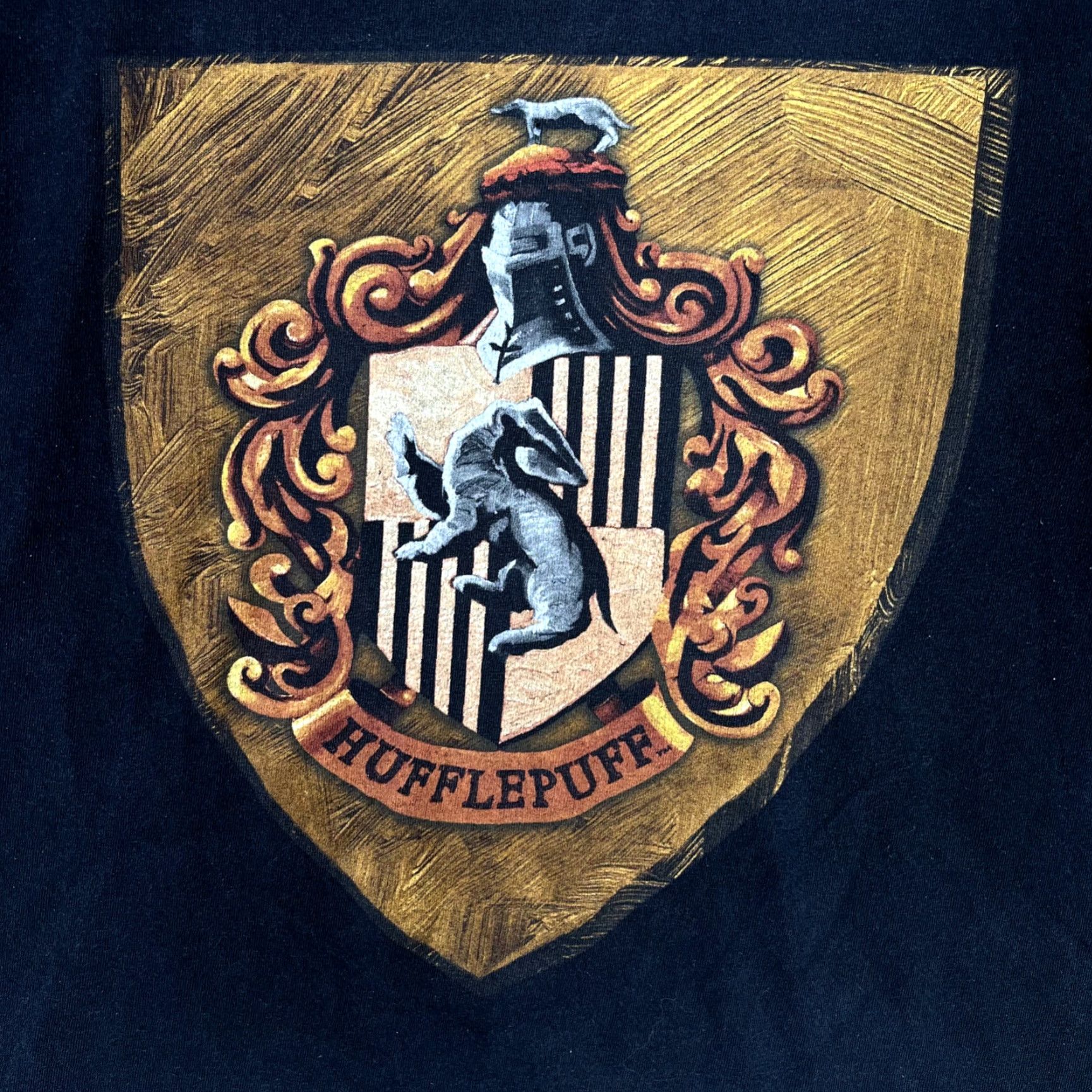 Vintage A1 Harry Potter Hufflepuff Shield Shirt Adult Small Black Movie Promo Mens Size US S / EU 44-46 / 1 - 4 Thumbnail