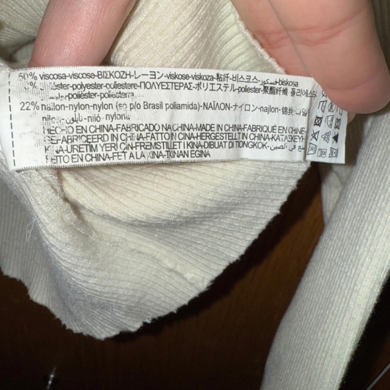 Zara Zara Girls Cream Ribbed Knit Button Cardigan Sweater 11-12 Size XL / US 12-14 / IT 48-50 - 6 Thumbnail
