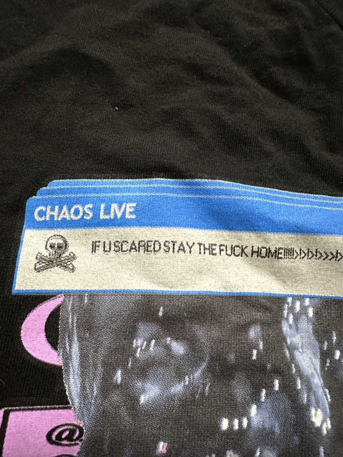 Actual Hate × Ken Carson × Playboi Carti Ken Carson ChaosTour ChaosLive “IFUSCAREDSTAYTFHOME” T-Shirt Size US M / EU 48-50 / 2 - 5 Thumbnail