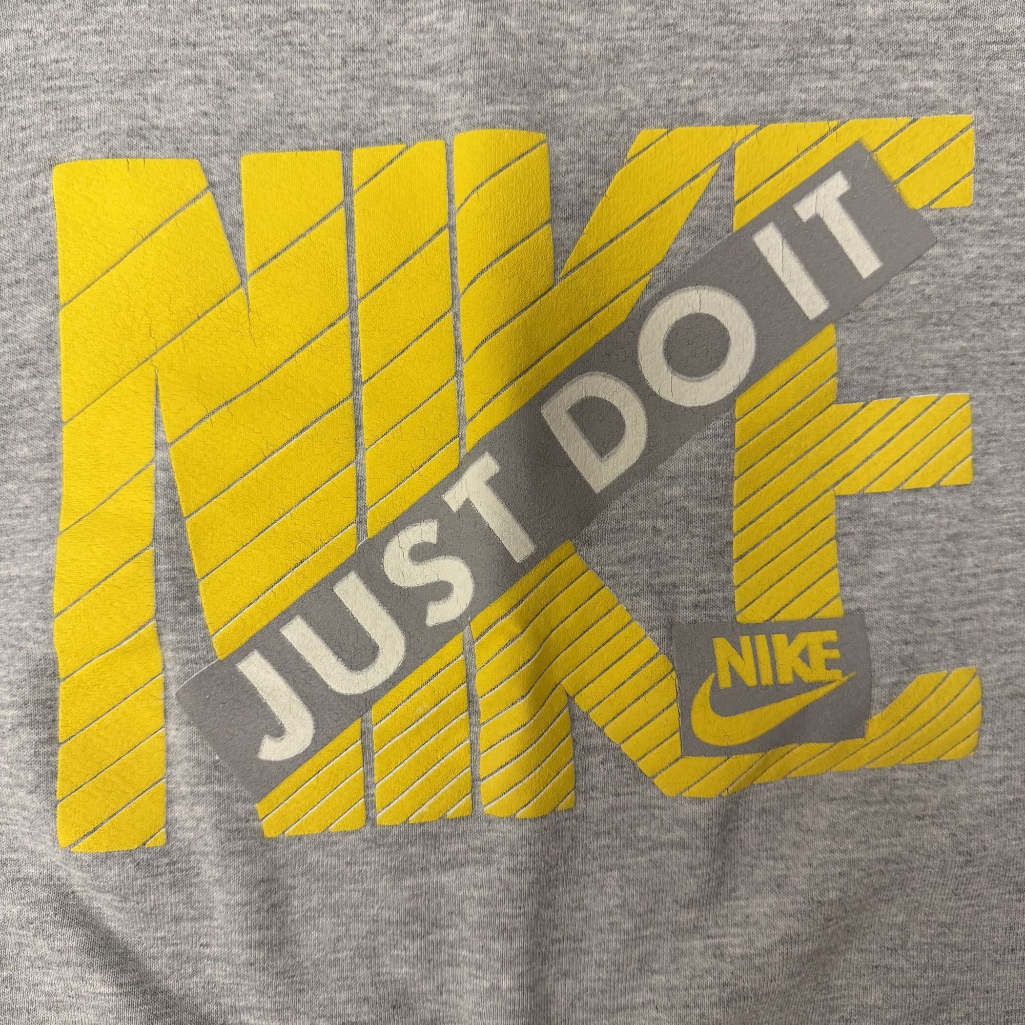 Fruit Of The Loom Vtg Heather Yellow NIKE Just Do It 50/50 RAGLAN Sweatshirt Size US XL / EU 56 / 4 - 2 Thumbnail