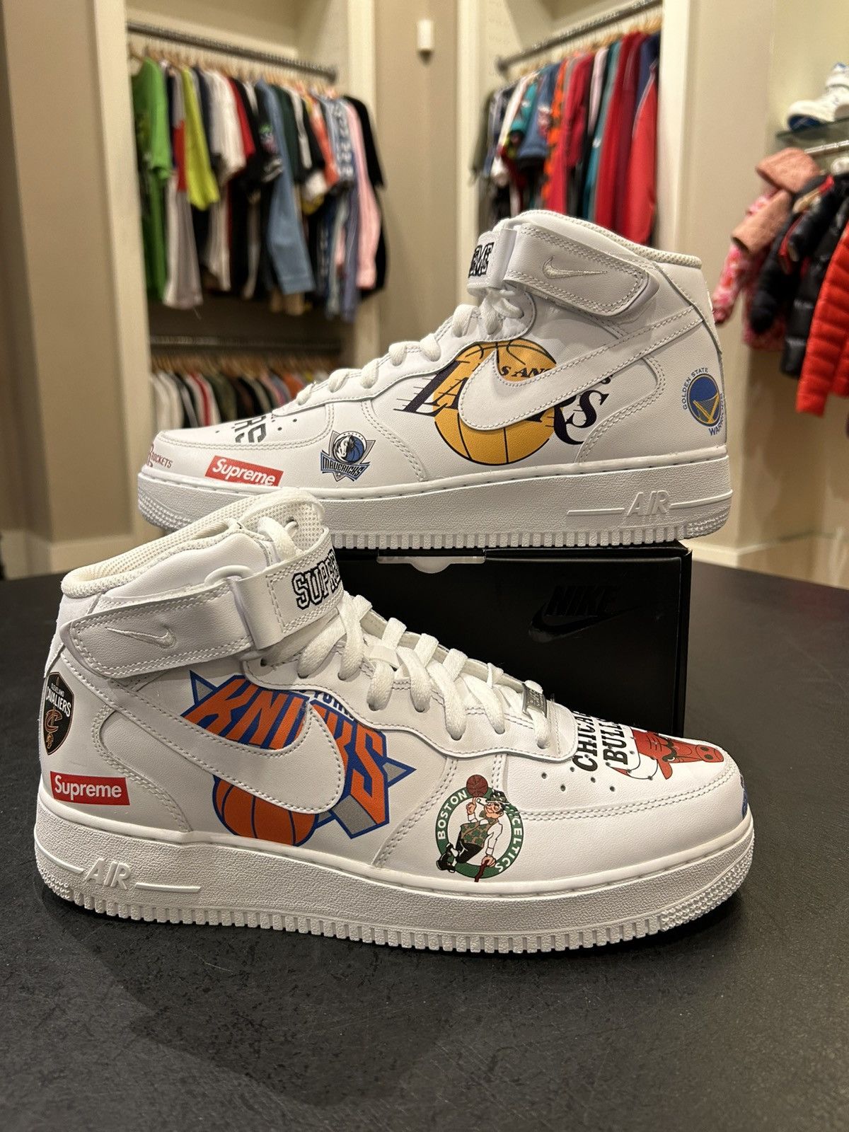 Nike × Supreme Nike Air Force 1 Mid ‘Supreme NBA White’ Size US 10.5 / EU 43-44 - 1 Thumbnail