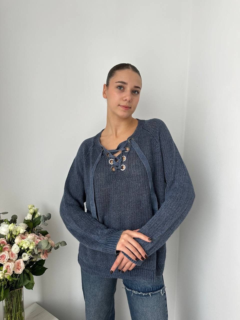 Polo Ralph Lauren × Vintage Vintage Polo Ralph Lauren Knit Blue Women’s Sweater Size XL / US 12-14 / IT 48-50 - 2 Thumbnail