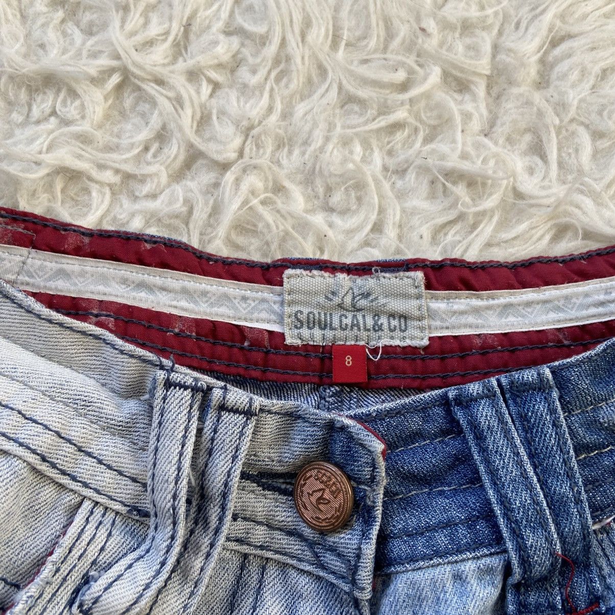 If Six Was Nine 📌 Vintage Soulcat USA Flag Metal Stars Y2K Shorts Size 30" / US 8 / IT 44 - 4 Thumbnail