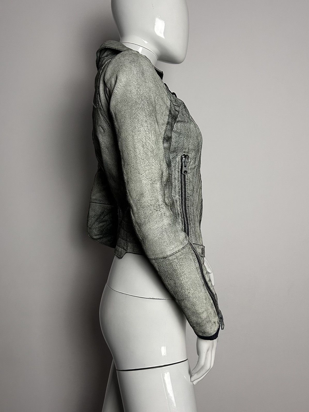 Other Designed crackle texture leather biker asymmetric jacket Size S / US 4 / IT 40 - 7 Thumbnail