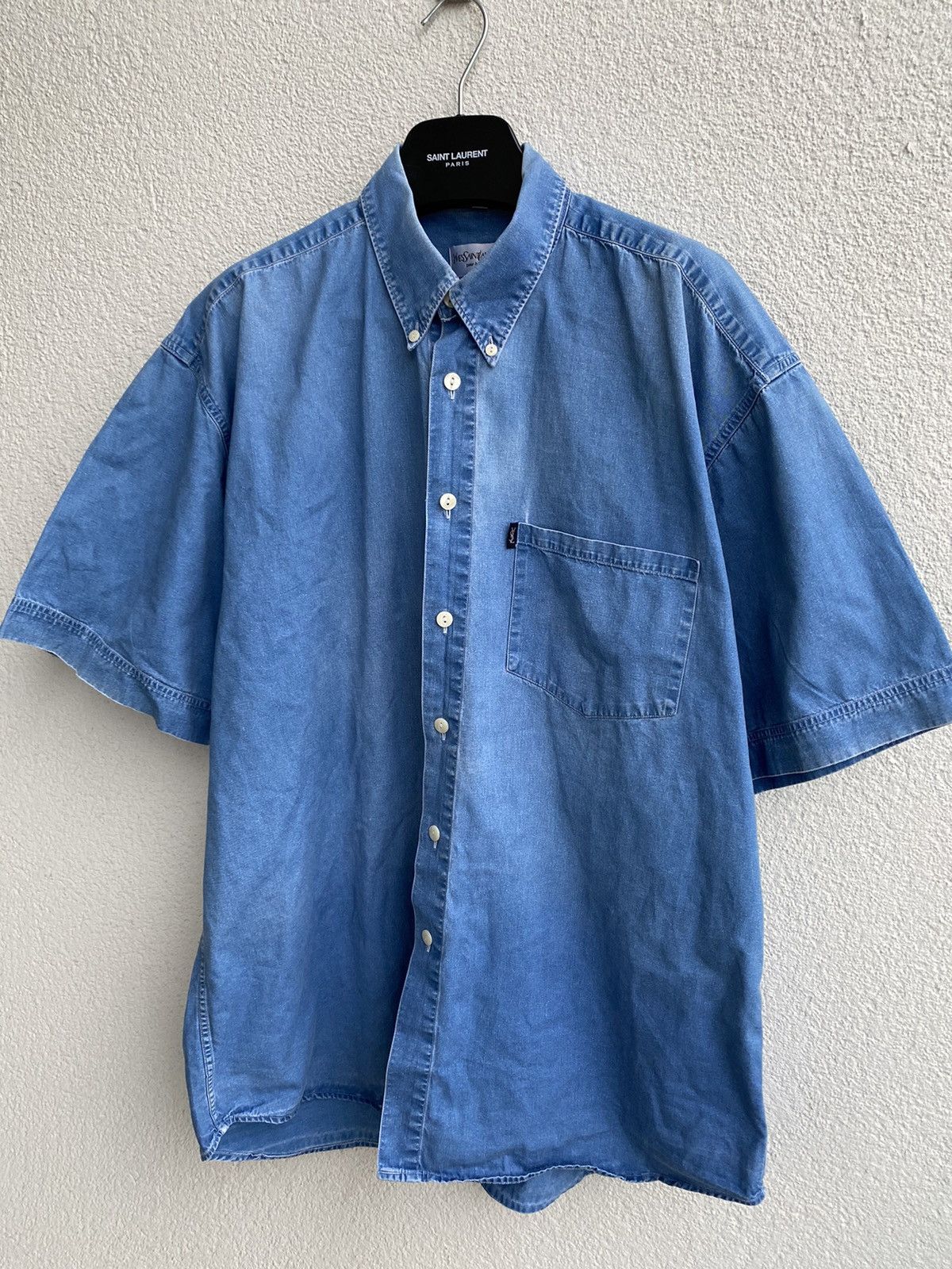 image of Vintage x YVES Saint Laurent 90’S Jeans YSL Shirt Denim Summer YSL Tee in Blue, Men's (Size 2XL)