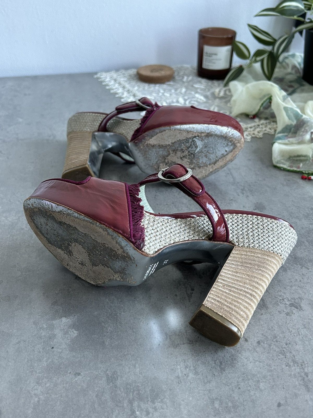 Max Mara × Sportmax SportMax Cherry Red Platform Max Mara Luxury Heels Designer Size US 7 / IT 37 - 11 Thumbnail