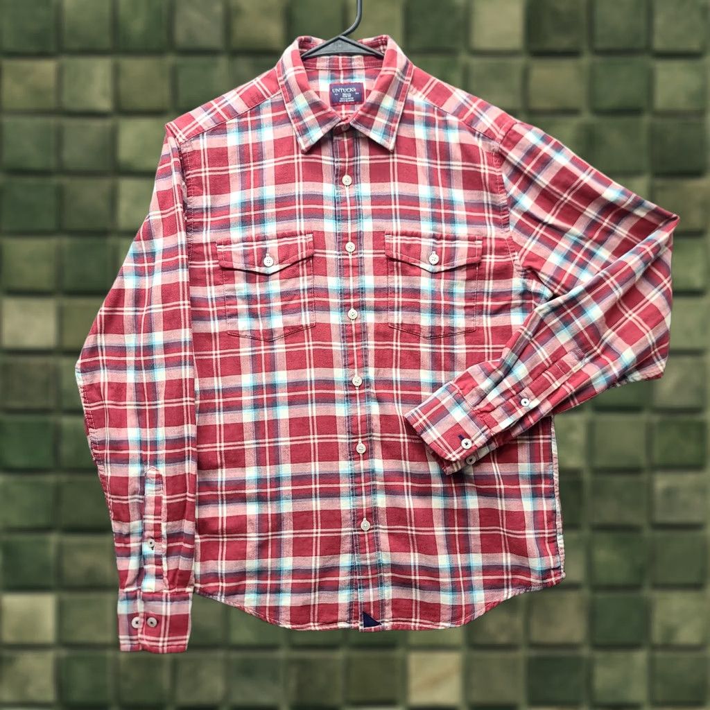 UNTUCKit UNTUCKit Shirt Mens S Slim Fit Long Sleeve Dress Casual Comfort Preppy Plaid Shirt Size US S / EU 44-46 / 1 - 1 Thumbnail