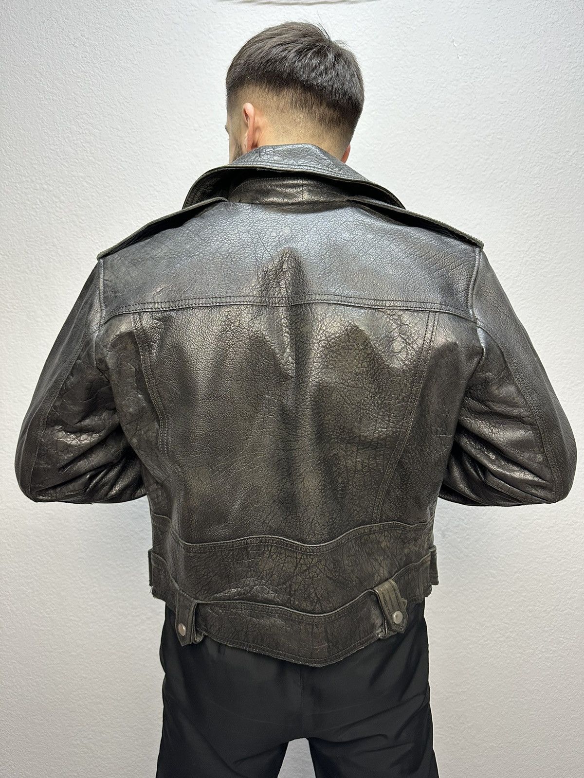 If Six Was Nine × Vintage Vintage Bomber Cropped Leather Jacket Archival Distressed Size US M / EU 48-50 / 2 - 4 Thumbnail