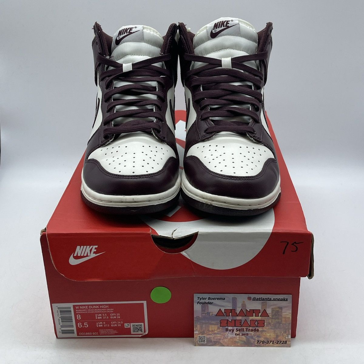 Nike Wmns dunk high burgundy crush Size US 8 / IT 38 - 2 Thumbnail