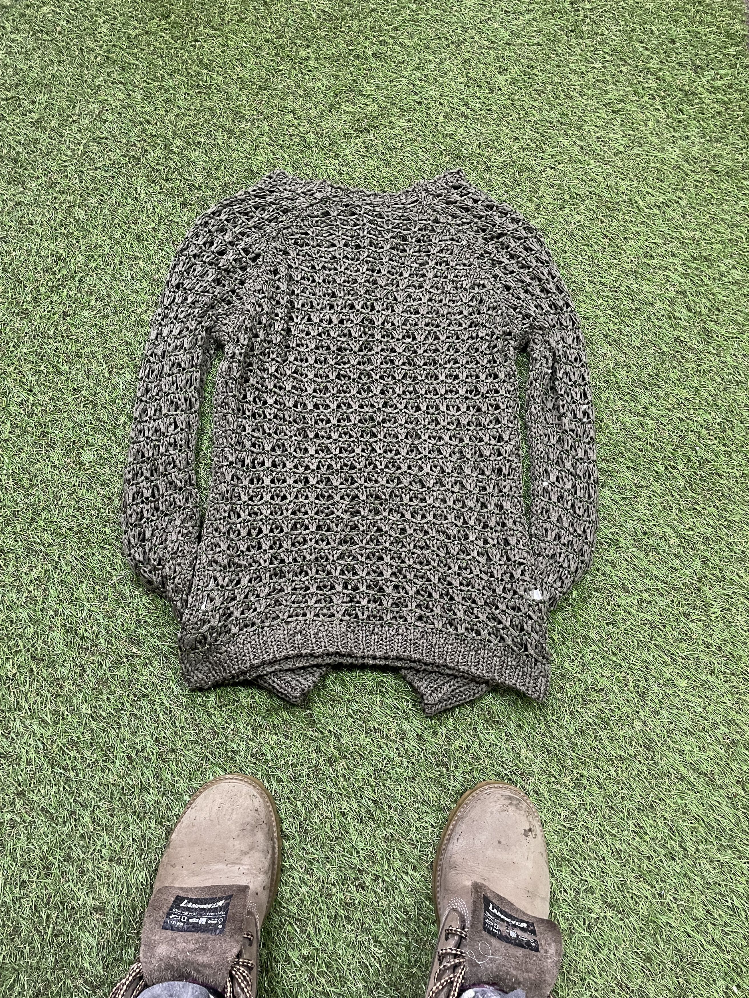 Vintage Vintage Y2K Mesh Knit Sweater Distressed Grunge Skate Slim M Size US M / EU 48-50 / 2 - 7 Thumbnail