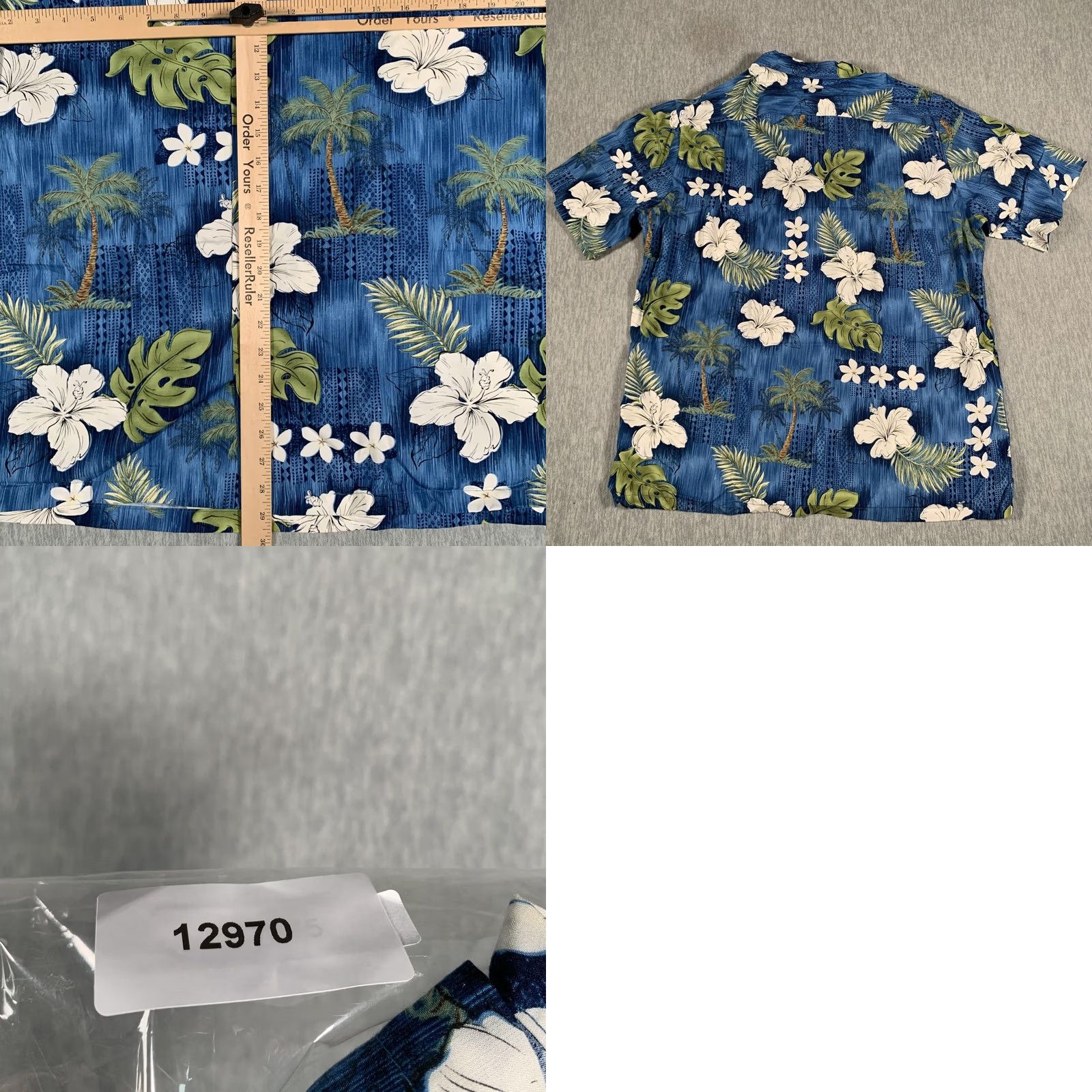 ALOHAS Bishop St Shirt Mens Large Blue Hawaiian Tropical Aloha Rayon Made Hawaii Size US L / EU 52-54 / 3 - 8 Thumbnail