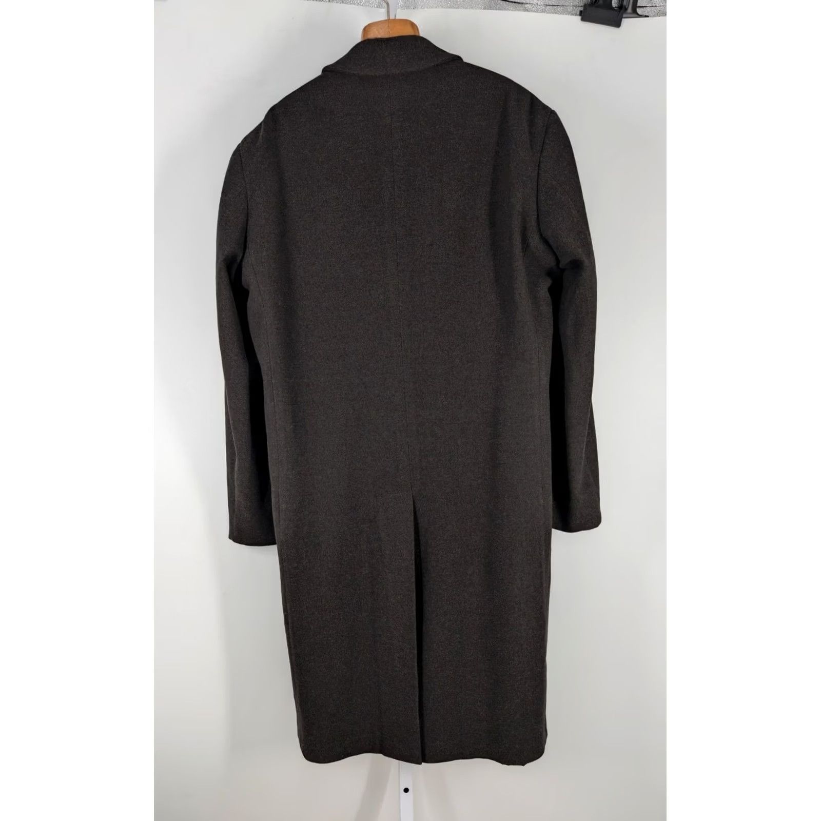 Calvin Klein VINTAGE Calvin Klein Collection Overcoat Mens 46R Long Wool Blend Espresso Brown 90s Runway Archival Mint Size US S / EU 44-46 / 1 - 3 Thumbnail