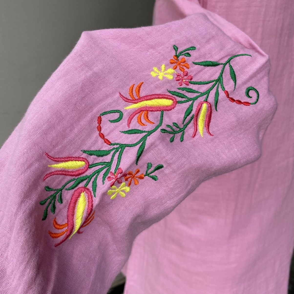 Hysteric Glamour HYSTERIC GLAMOUR Light Pink Floral Embroidered Tunic Size M / US 6-8 / IT 42-44 - 17 Thumbnail