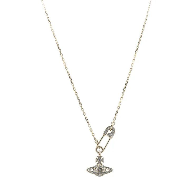 Vivienne Westwood Vivienne Westwood Gold Safety Pin Saturn Pendant Necklace 0079 Size ONE SIZE - 1 Thumbnail