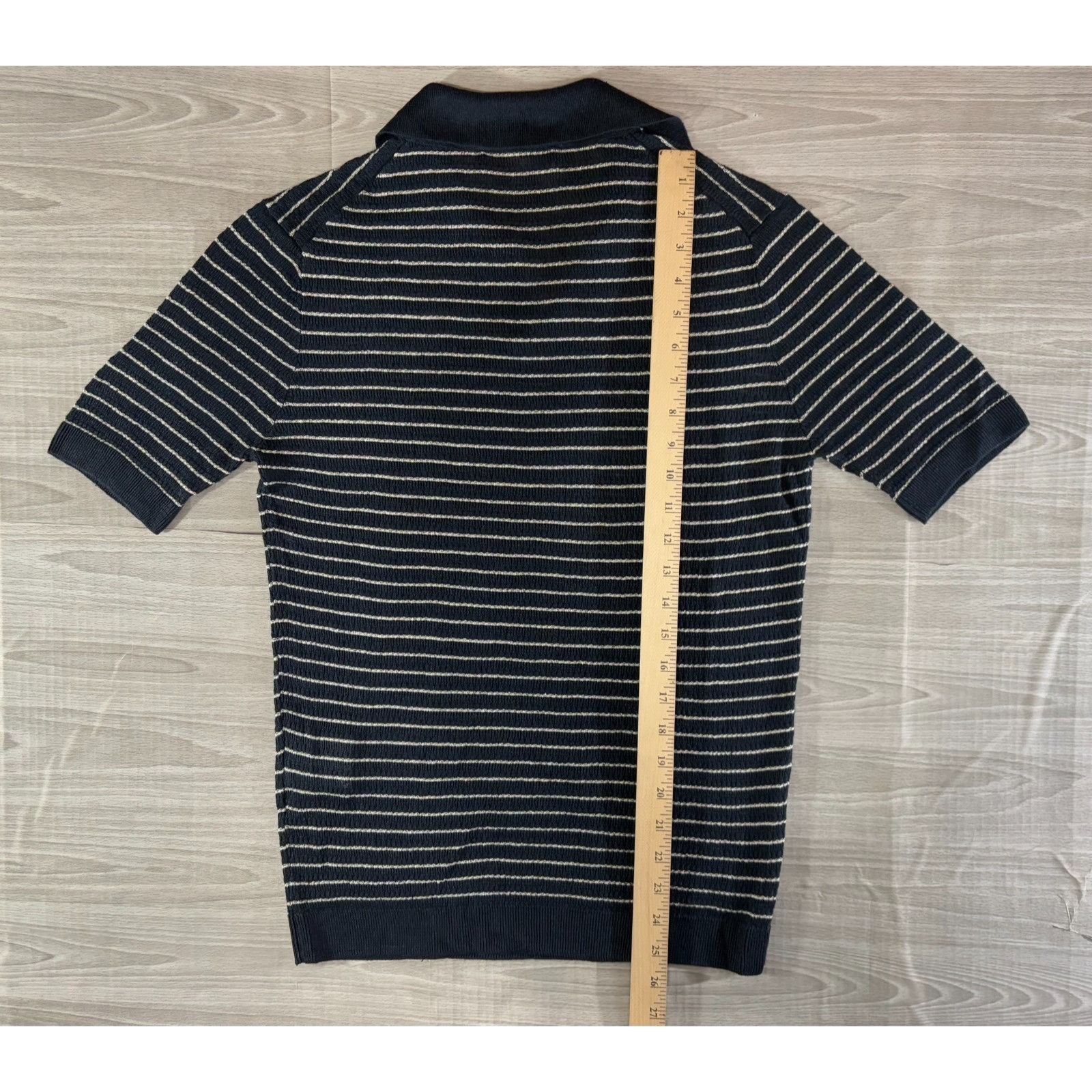 Lardini Lardini 100% linen knit polo shirt size 48 US M color navy i Size US M / EU 48-50 / 2 - 5 Thumbnail