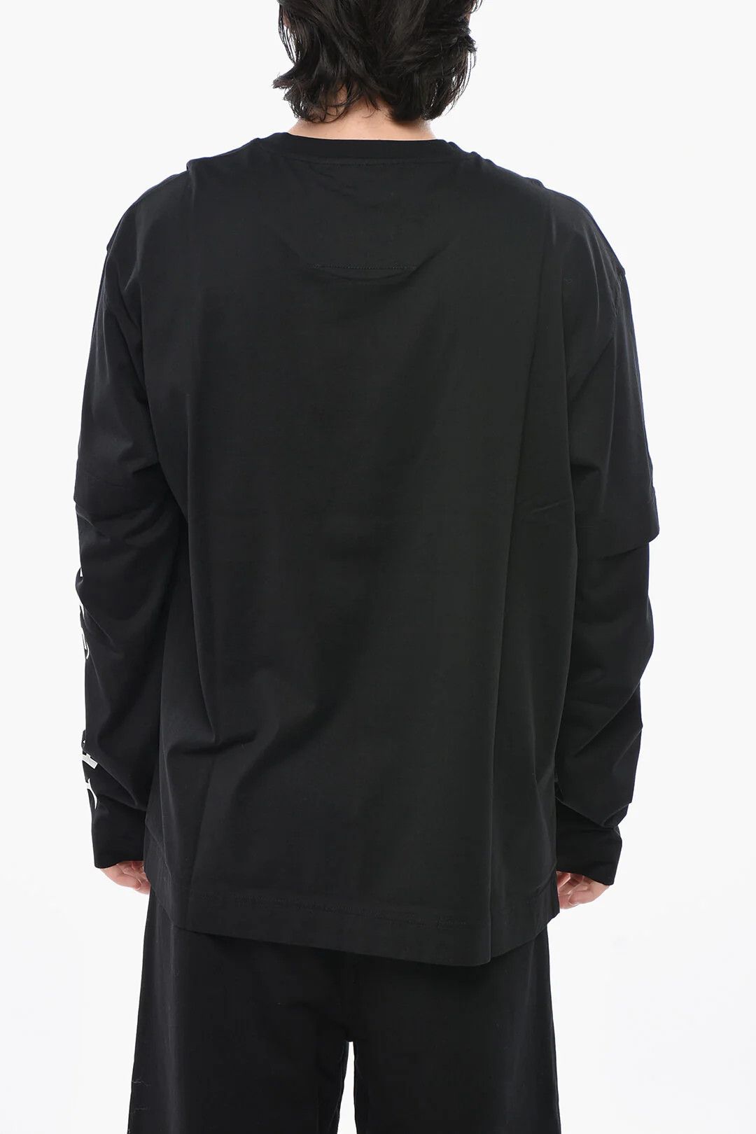 Givenchy og1mm0326 Double-Fabric Crewneck T-Shirt in Black Size US XXL / EU 58 / 5 - 2 Thumbnail