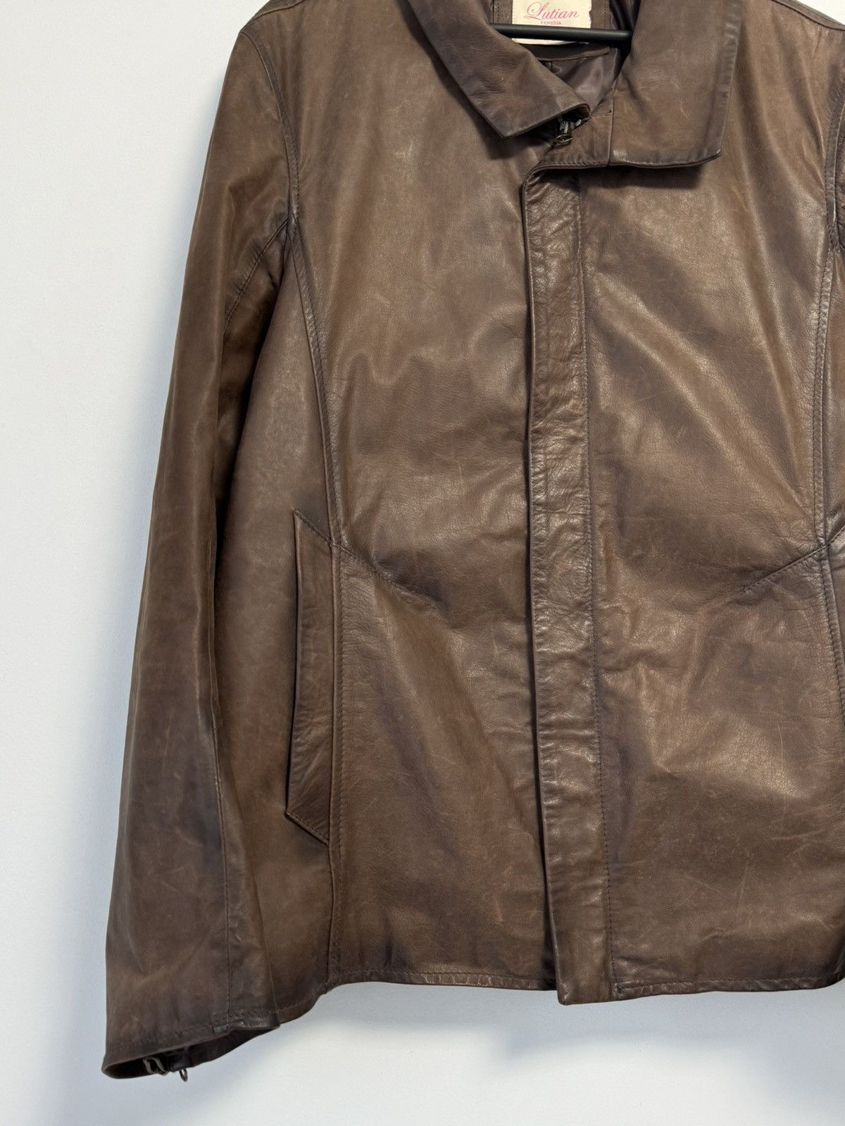 Other LUTIAN VENEZIA Leather Blazer Classic Lamb Nappa Brown Size US L / EU 52-54 / 3 - 4 Thumbnail