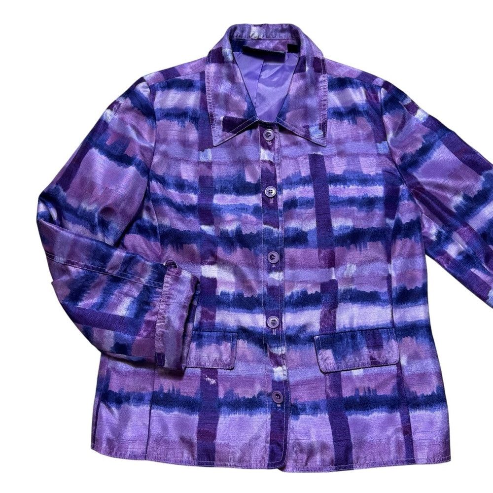 Other Susan Graver Purple Jacket Watercolor Jacket A199414 Size X Size XS / US 0-2 / IT 36-38 - 5 Thumbnail