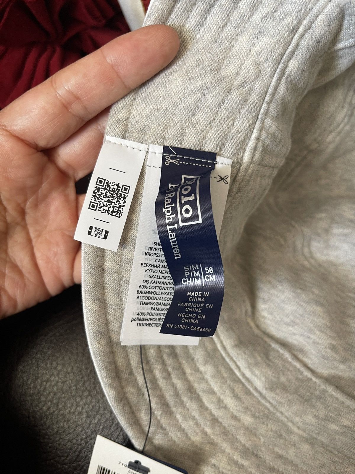 Polo Ralph Lauren Polo Ralph Lauren White/Gray Reversible Fleece & Twill Size ONE SIZE - 6 Thumbnail