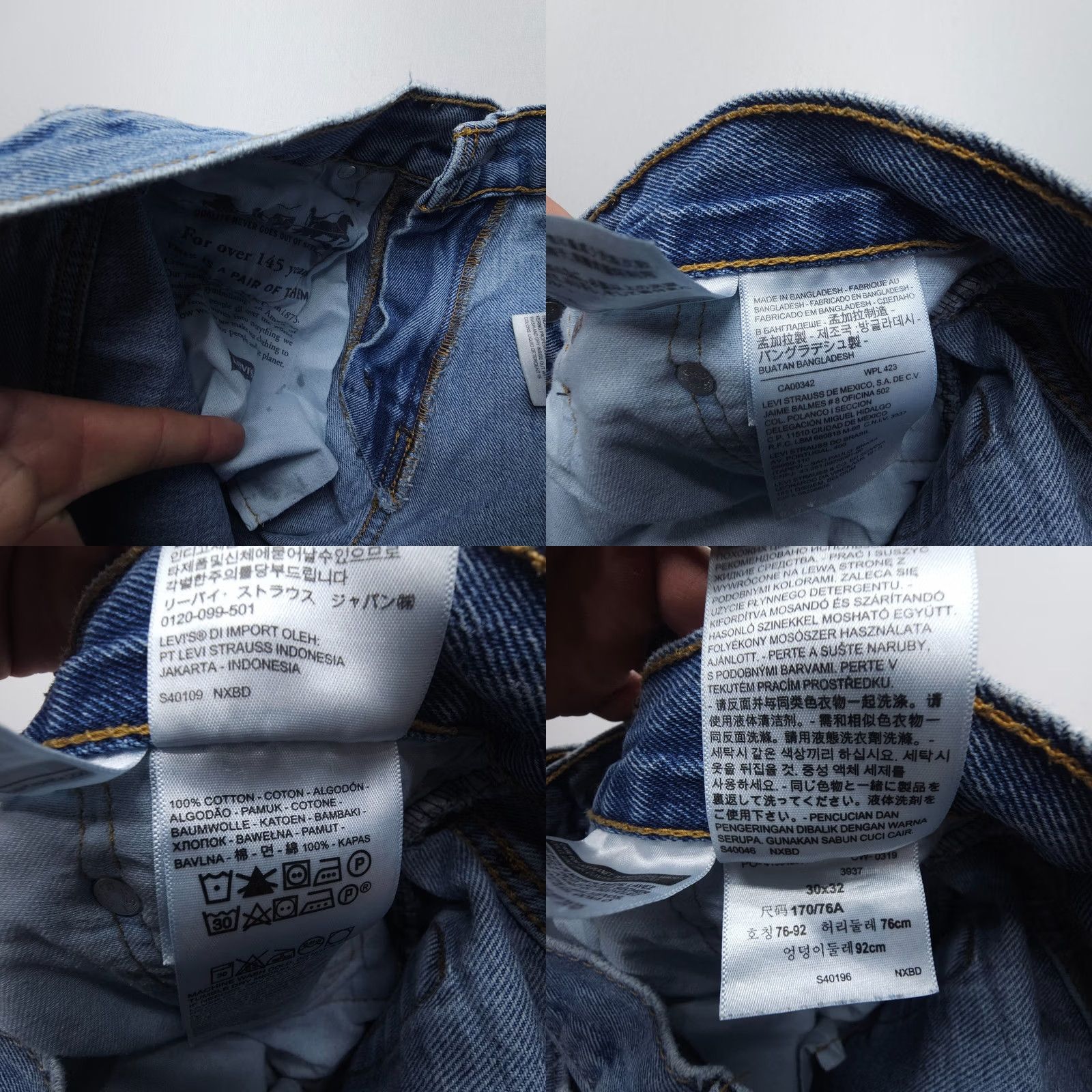 Levi's Levi's 505 Jeans Regular Fit Straight Leg Mens 30 x 30 Denim Blue Cotton 5-Pocket Logo Vintage No (30") 30" Inseam Size US 30 / EU 46 - 8 Thumbnail