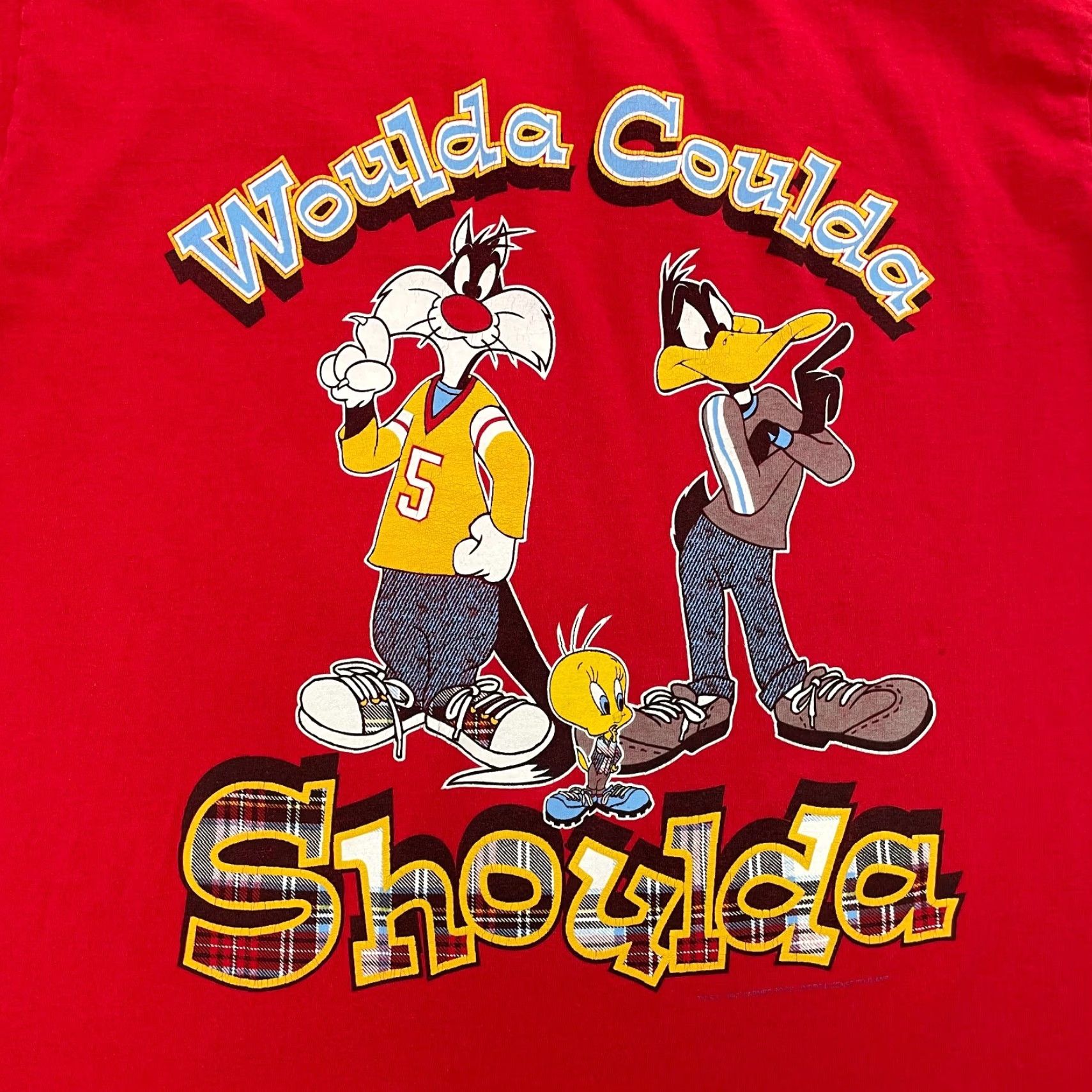 Vintage VINTAGE Looney Tunes T-Shirt Adult XL Red Sylvester Tweety Daffy 90s Cartoon Men Size US XL / EU 56 / 4 - 4 Thumbnail