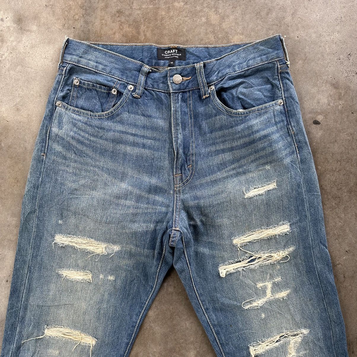 Japanese Brand Vintage W31 💥 Craft Distressed Faded Denim Jean Pant Size US 31 - 3 Thumbnail