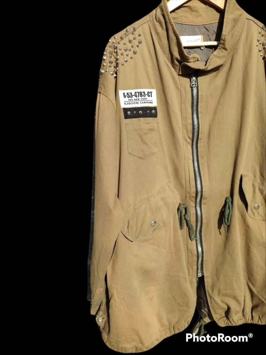 Seditionaries SCALE Studded Military Jacket w/ Rolling Stones Patch Size US L / EU 52-54 / 3 - 4 Thumbnail