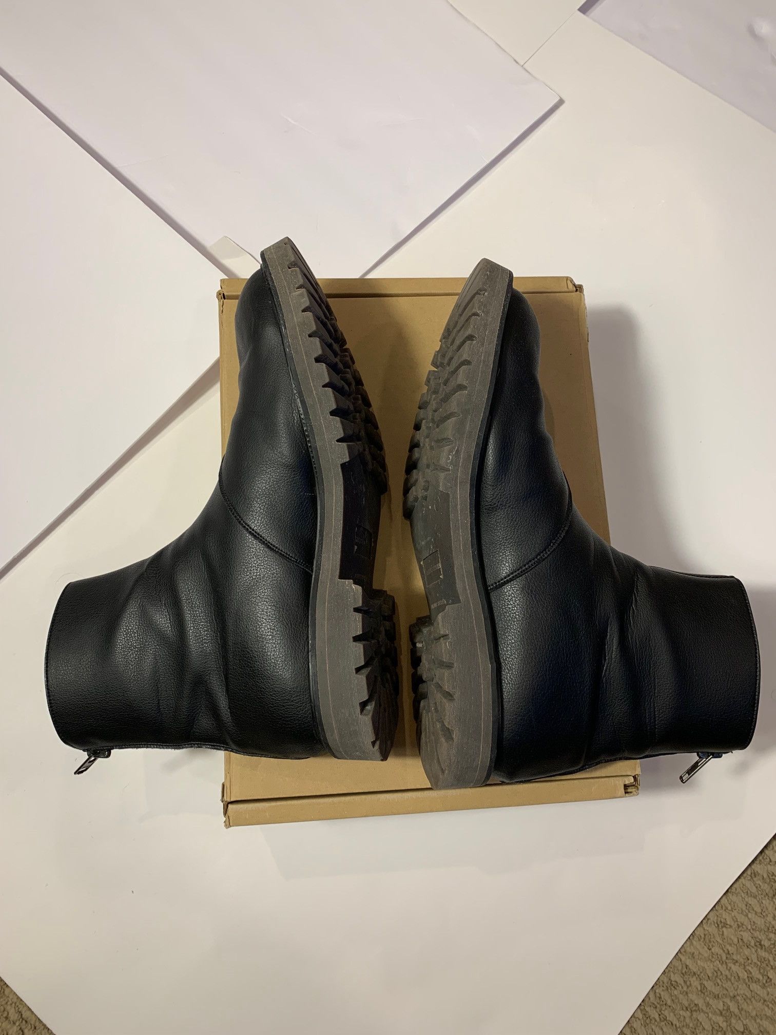 Ground Cover Back Zip Boots Cactus Leather Vegan Artisanal Size US 14 / EU 47 - 9 Thumbnail