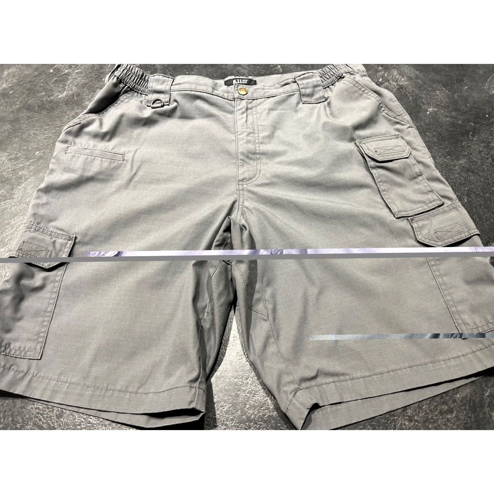 Vintage 5.11 Tactical Shorts Men’s 40 Gray Cargo Rip Stop Canvas Style Work Cloth Solid Mens Casual Travel Size US 40 / EU 56 - 2 Thumbnail