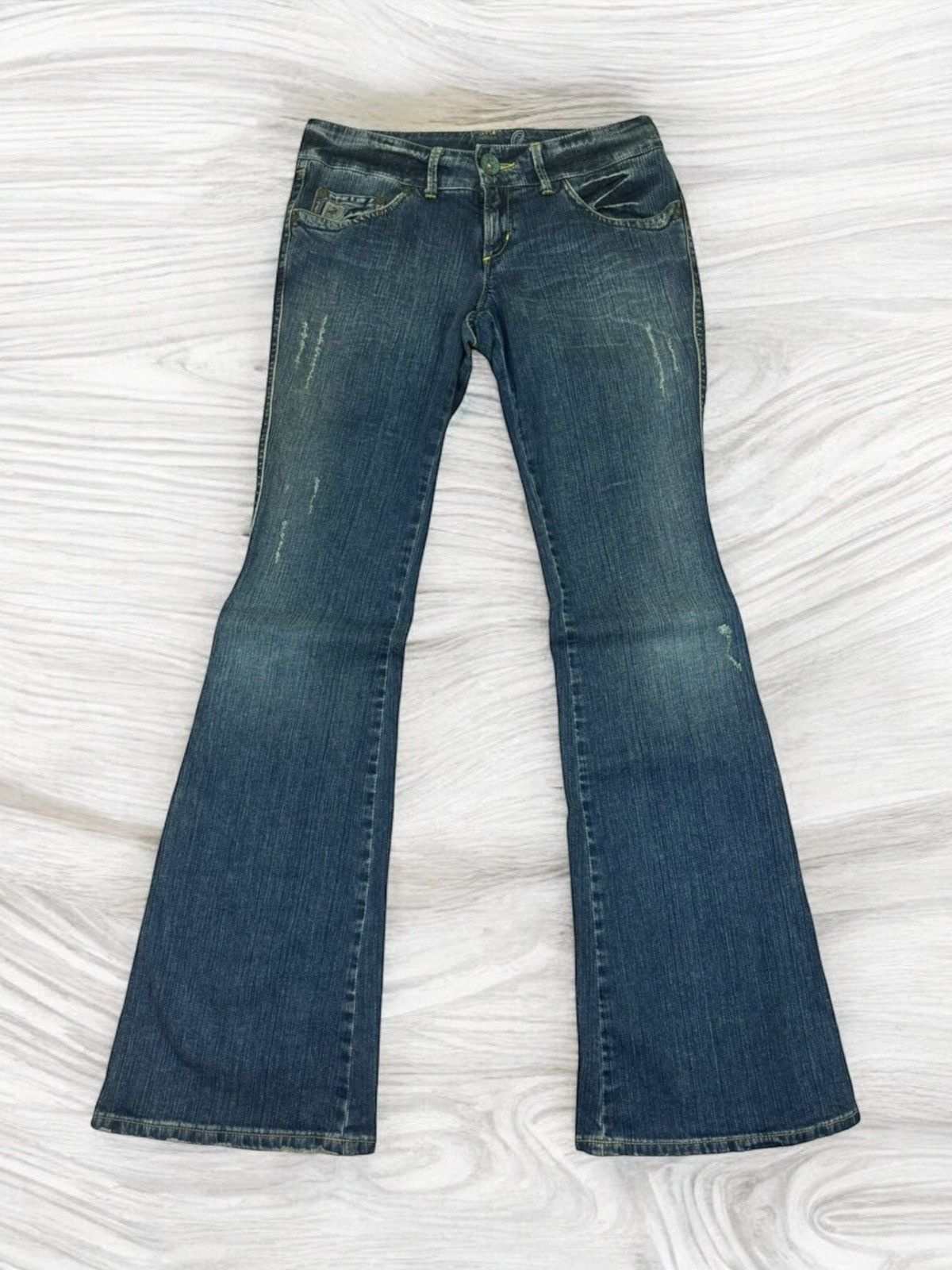 Hysteric Glamour × If Six Was Nine × Le Grande Bleu (L.G.B.) TWIST LEG FLARE FADED DISTRESSED JEANS Size US 30 / EU 46 - 1 Thumbnail