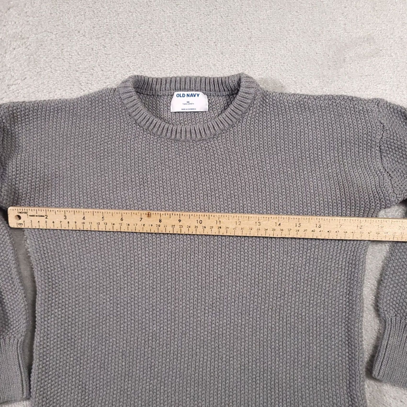 Old Navy Old Navy Tunic Sweater Women XS Gray Long Sleeve Crewneck Chunky Knit Size XS / US 0-2 / IT 36-38 - 5 Thumbnail