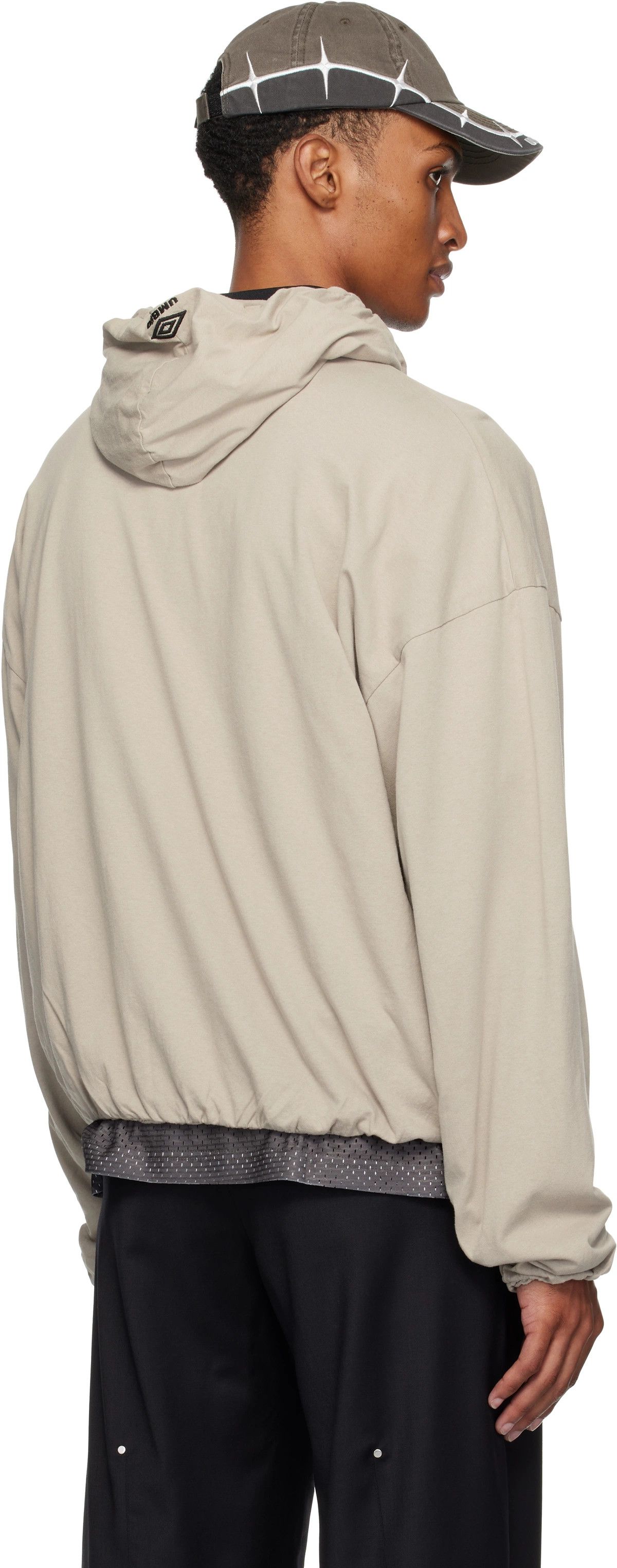 Slam Jam × Umbro Beige Crest Logo Oversized Zip Hoodie Size US XL / EU 56 / 4 - 4 Thumbnail