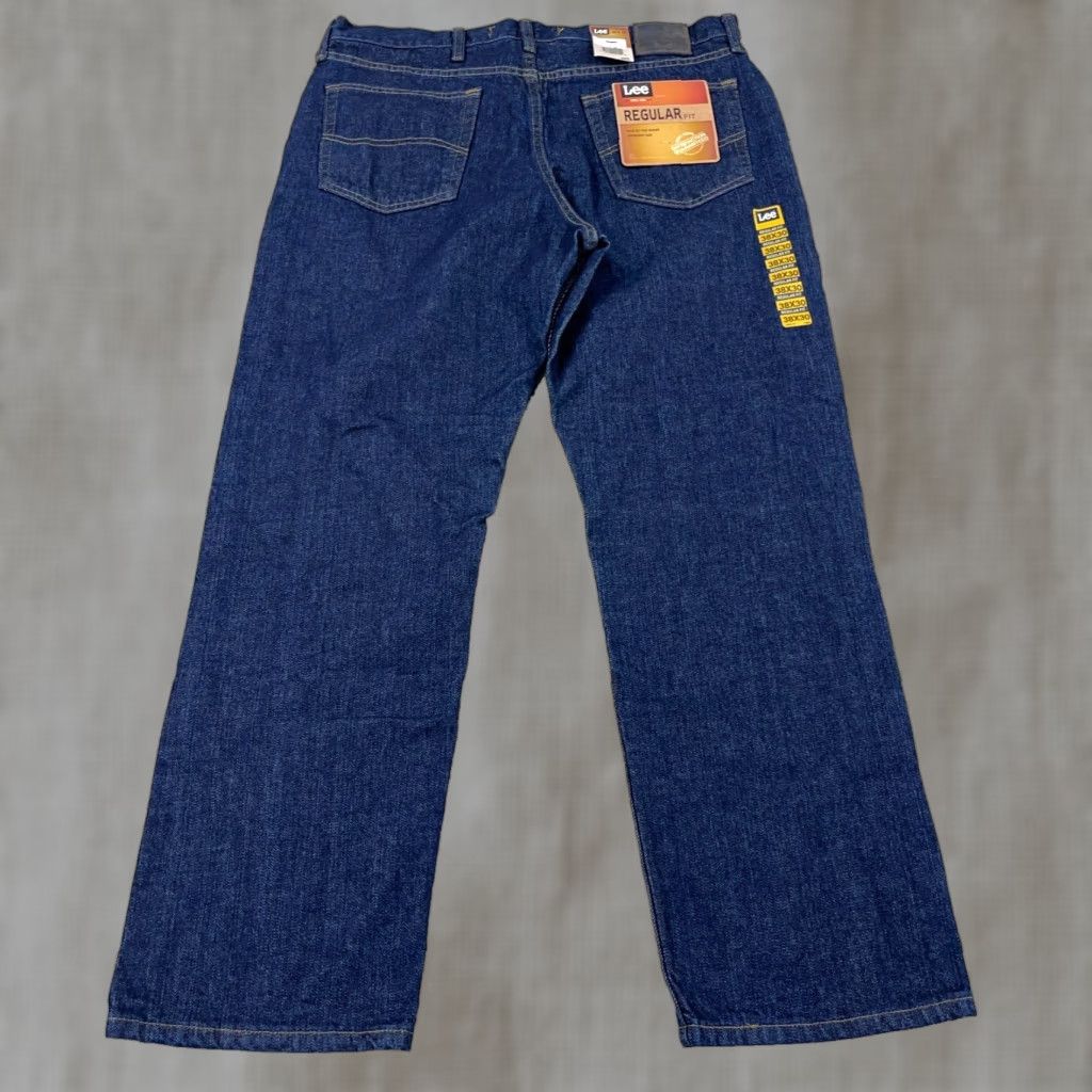 Lee VINTAGE Lee Jeans Men 38x30 Regular Fit Straight Leg Dark Wash Y2K 2000s Jeans Mens Blue 90s USA Size US 38 / EU 54 - 1 Thumbnail