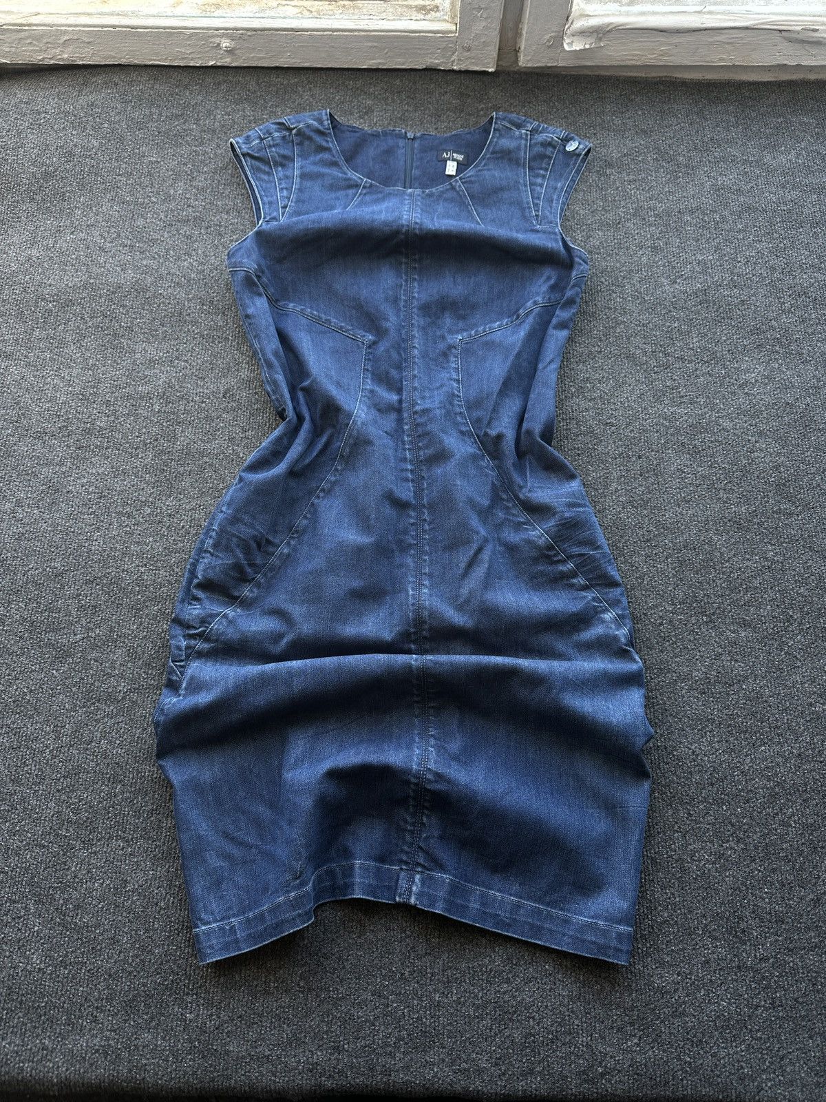 Armani ARMANI JEANS 🚨 DENIM BLUE DRESS LUXURY OLD MONEY WOMEN Size M / US 6-8 / IT 42-44 - 1 Thumbnail