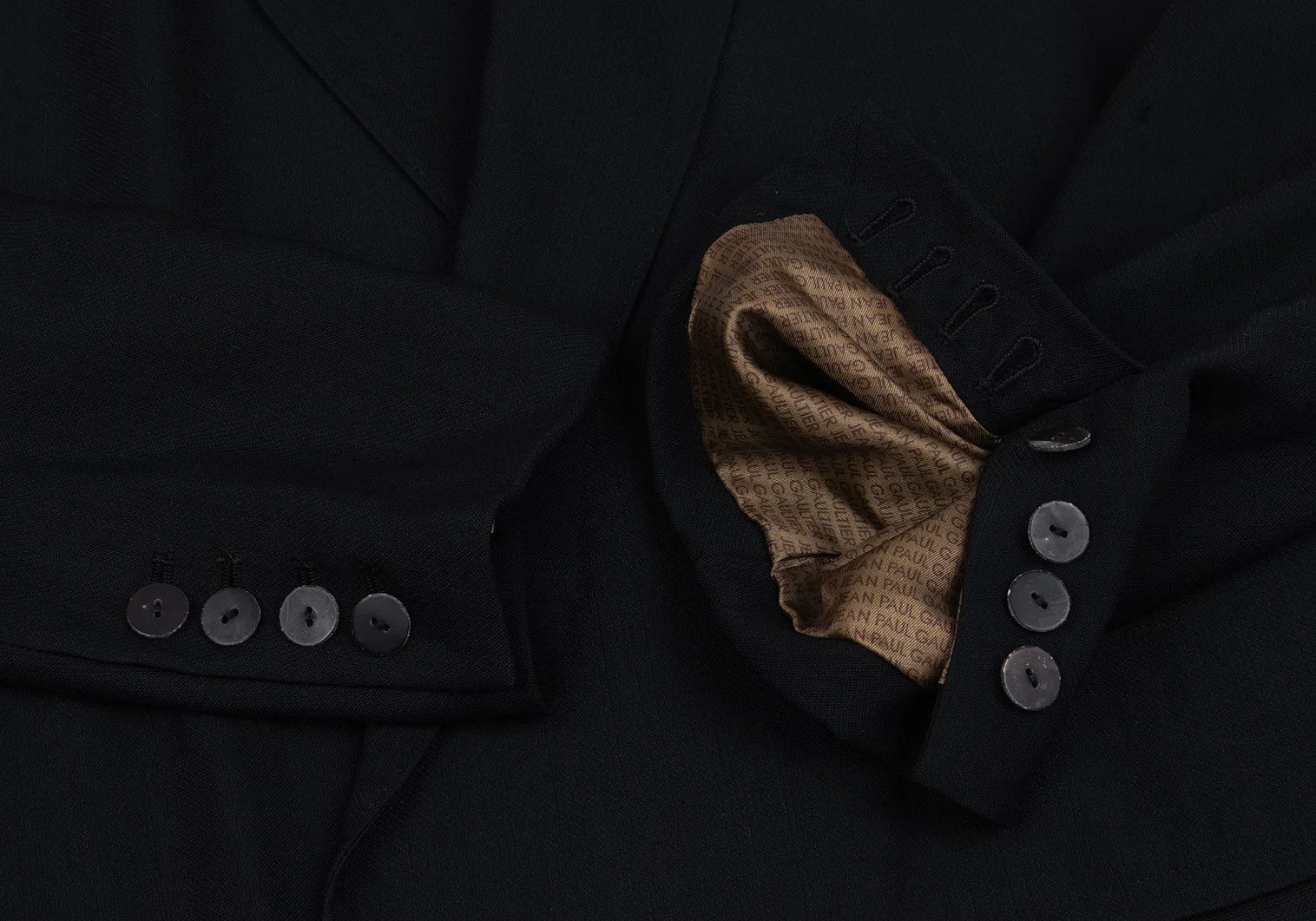 Jean Paul Gaultier Wool Blend Peak Lapel Jacket in Black, Size 48 Size US M / EU 48-50 / 2 - 7 Thumbnail