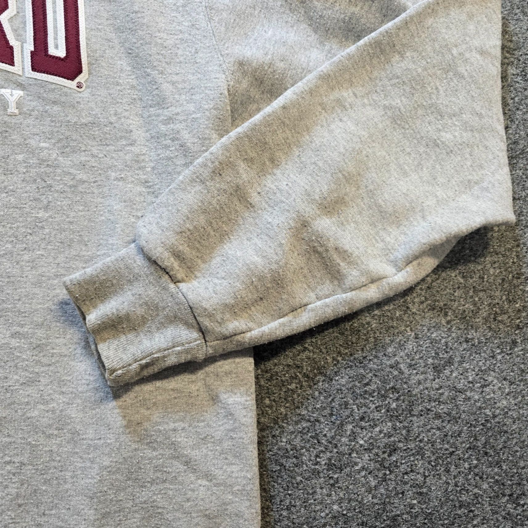 Champion Harvard University Sweatshirt Mens Large Gray Champion Crew Neck Long Sleeve Pullover Heavyweight College University Men Regular Knit Cotton Size US L / EU 52-54 / 3 - 4 Thumbnail
