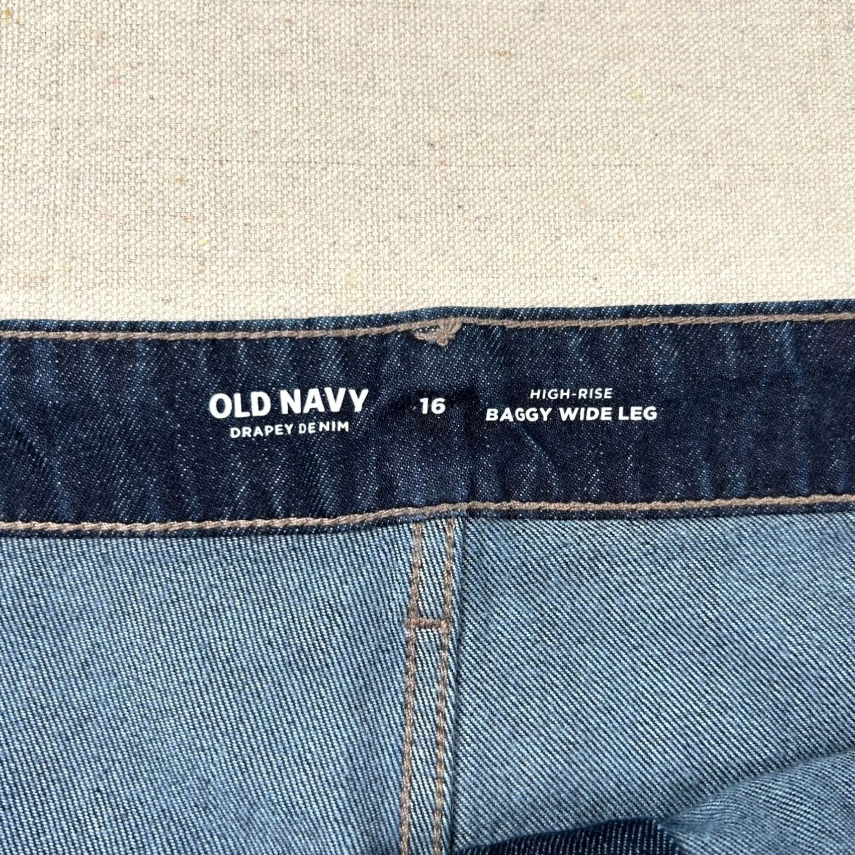 Old Navy Old Navy Jeans Womens 16 Baggy Wide Leg High Rise Denim Blue Vertical 16 Baggy Wide-Leg Jeans Womens Mens Womens Size 38" / US 16 / IT 52 - 5 Thumbnail