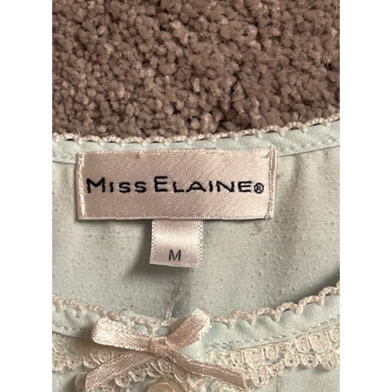 Vintage Miss Elaine Nightgown Medium Embroidery Lace Light Blue Grandmacore Size ONE SIZE - 3 Thumbnail
