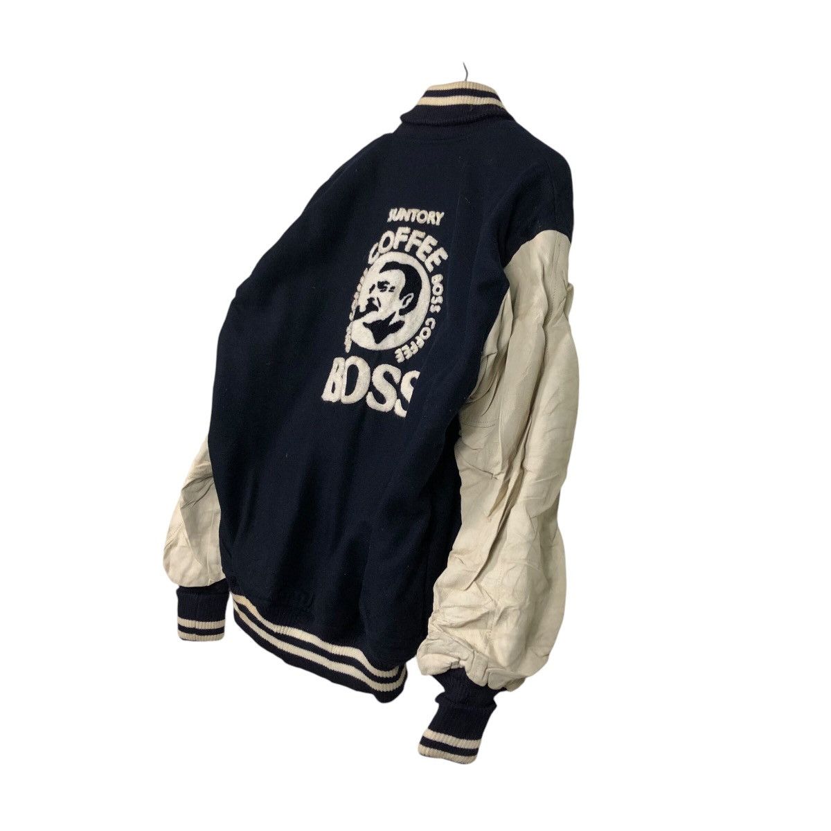 Japanese Brand 📌Vintage Leather Jacket Bomber Suntory Boss Coffee Big Logo Size US L / EU 52-54 / 3 - 11 Thumbnail