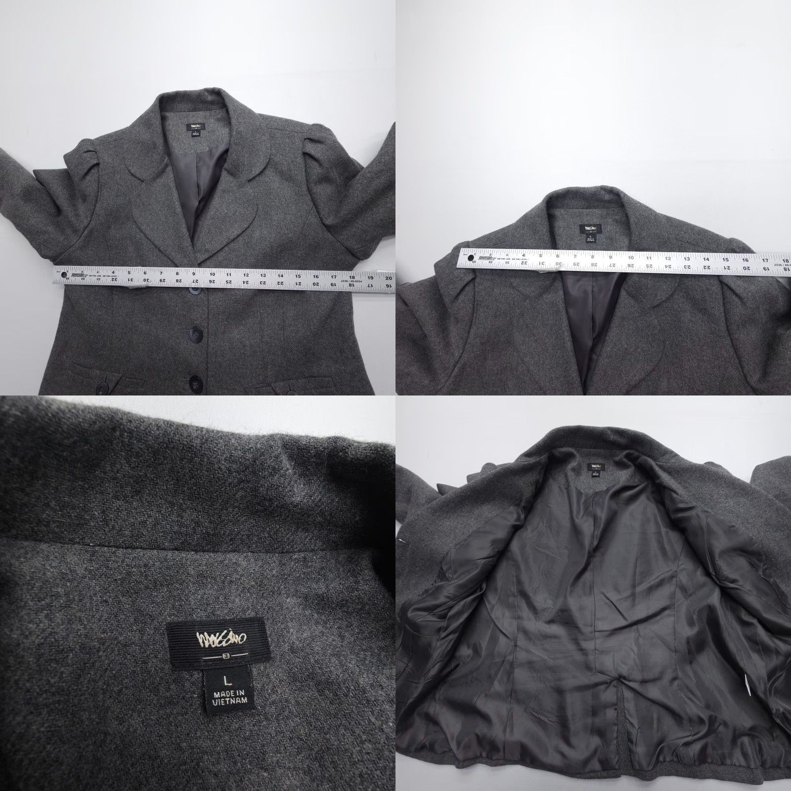 Mossimo Mossimo Blazer Women L Gray Wool Blend Long Sleeve 90s Preppy College Size L / US 10 / IT 46 - 8 Thumbnail